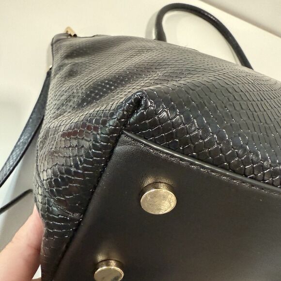 Michael Kors Elson Python Embossed Convertible Satchel Top Handle Crossbody - Picture 11 of 16